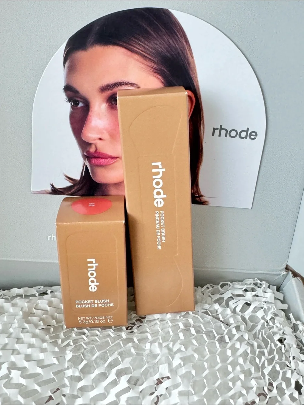 RHODE Pocket Blush in Tan line + New pocket brush
